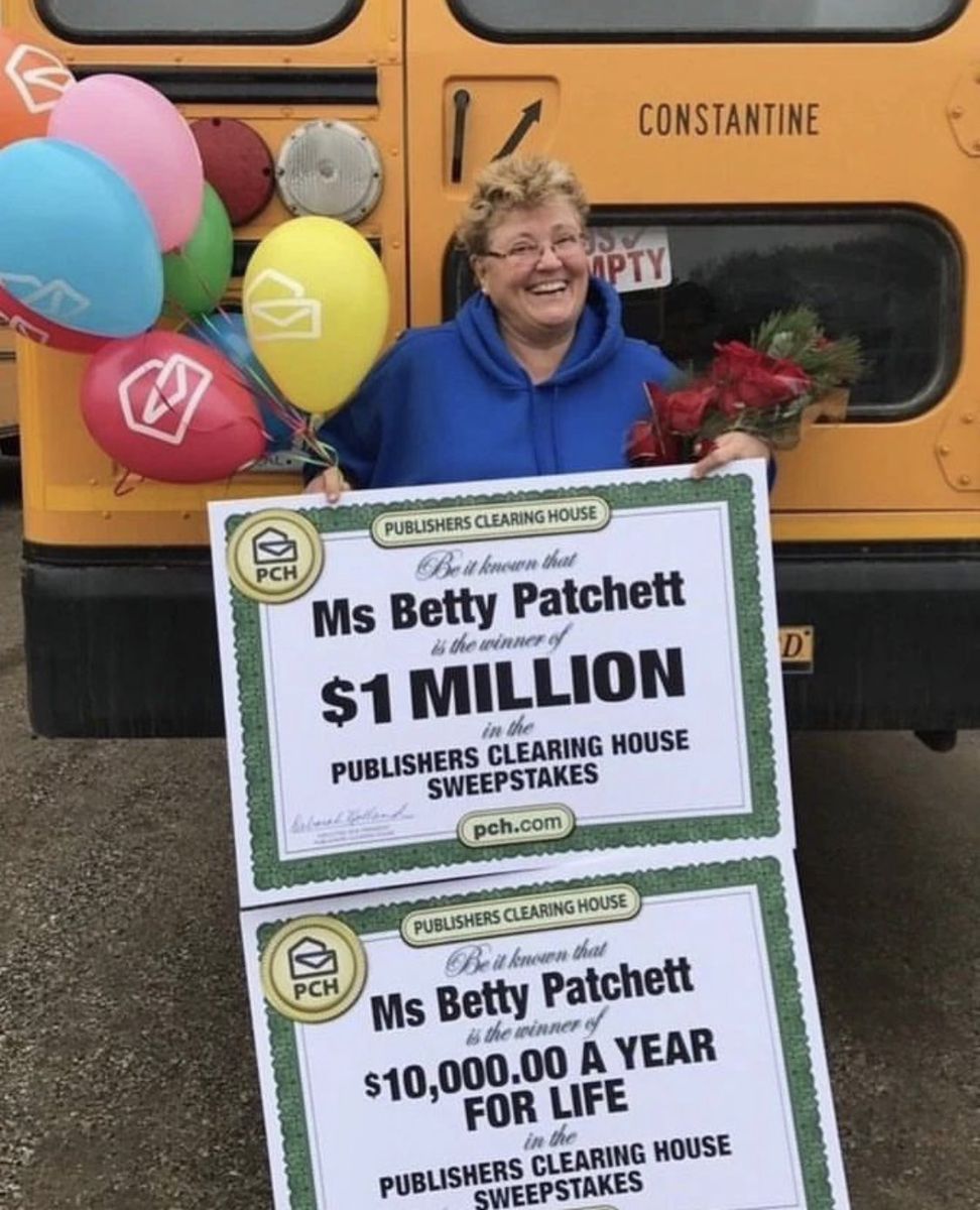 Ms Betty Patchett — $1,000,000 & $10,000 A Year For Life
